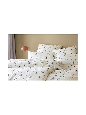 ELEGANTE | Flanell Bettwäsche WINTERWALD 70x90cm/140x200cm Weiss | 